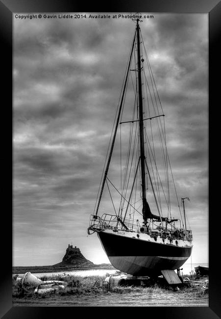  Tall Ship at Holy Island Framed Print by Gavin Liddle