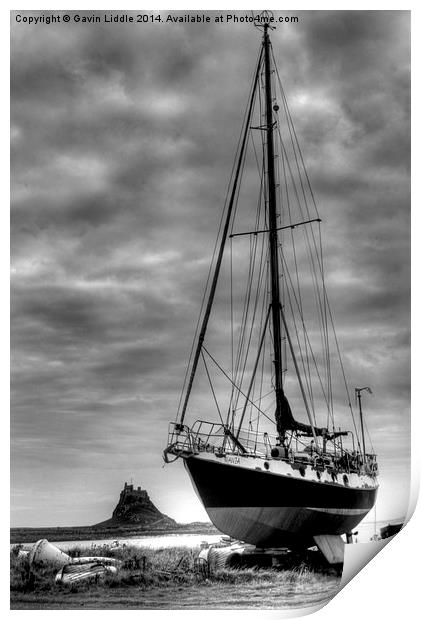  Tall Ship at Holy Island Print by Gavin Liddle