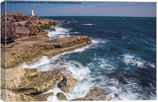  Rocks and Waves Canvas Print by Phil Wareham