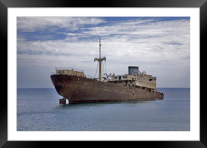 Rusty Relic: The Abandoned Temple Hall Shipwreck Framed Mounted Print by Mike Gorton