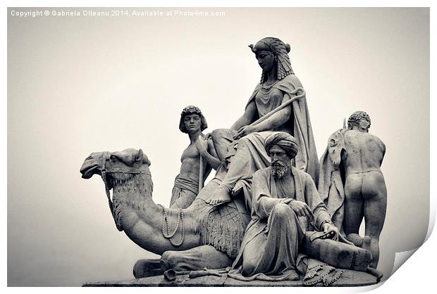  Statues At The Albert Memorial Print by Gabriela Olteanu