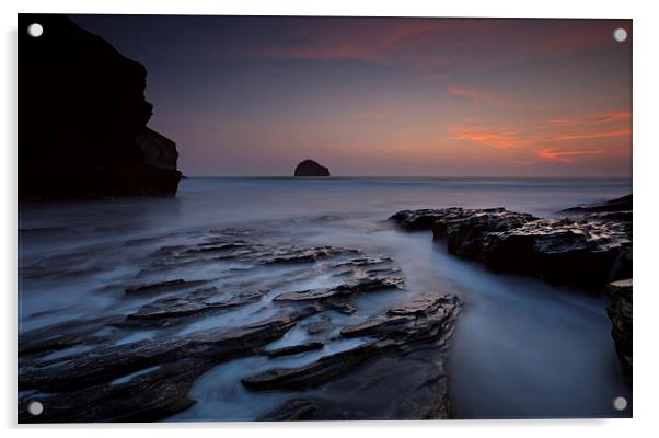 Trebarwith Strand, Cornwall Acrylic by Ashley Chaplin