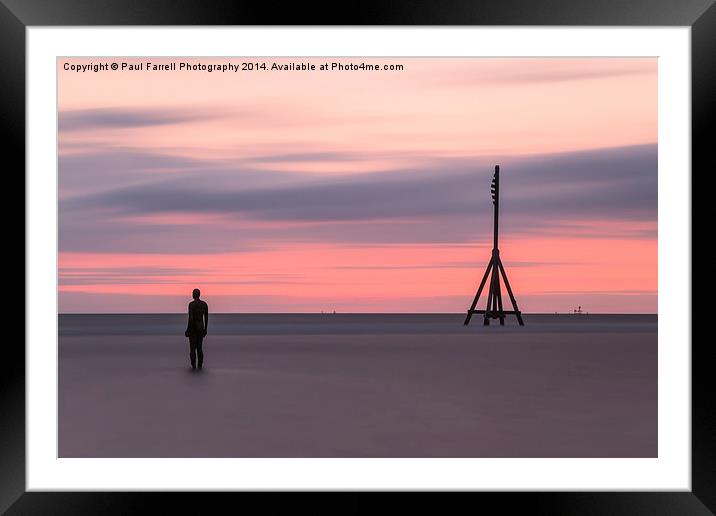  Pink sunset at Crosby beach Framed Mounted Print by Paul Farrell Photography