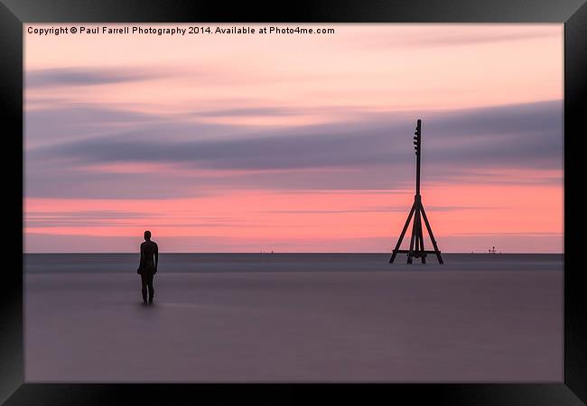  Pink sunset at Crosby beach Framed Print by Paul Farrell Photography
