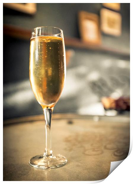 A Touch of Class Champagne Print by Peta Thames