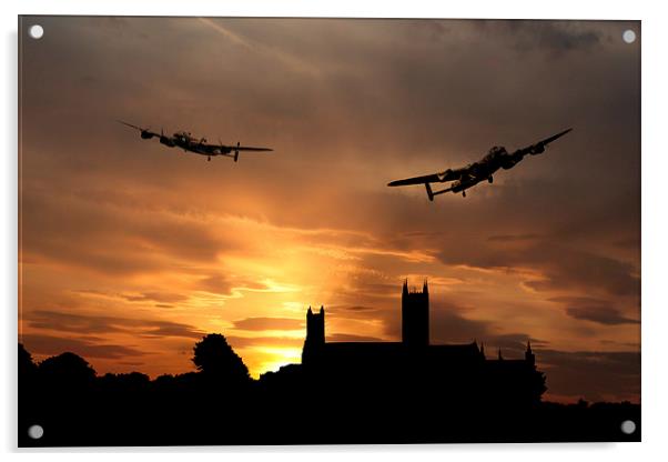 Lincolnshire Lancasters  Acrylic by J Biggadike