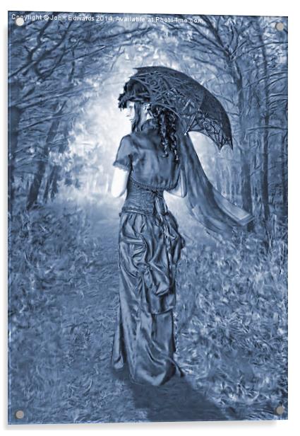 Woodland Stroll Cyanotype Acrylic by John Edwards