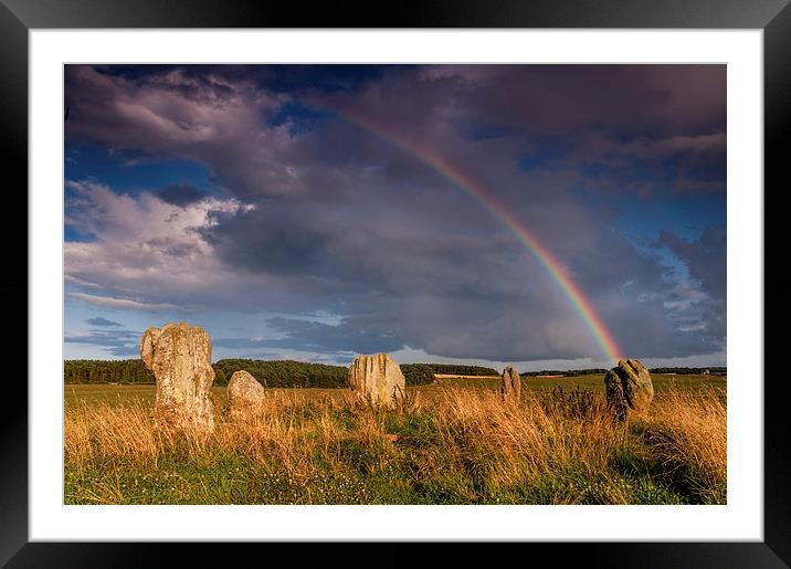  Duddo Stone Circle Framed Mounted Print by Dave Hudspeth Landscape Photography