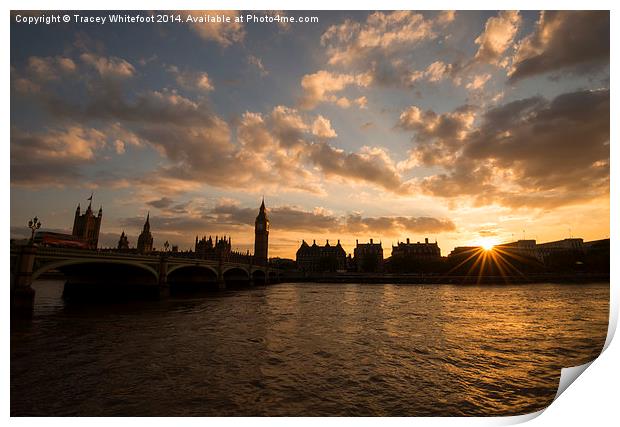 Westminster Sunset  Print by Tracey Whitefoot