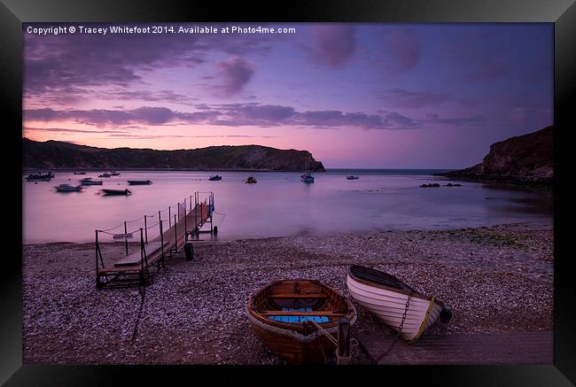 Sunrise at Lulworth Cove Framed Print by Tracey Whitefoot