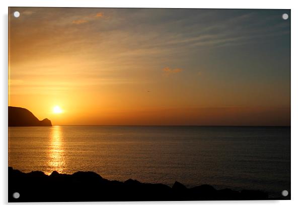  Sunset across the bay .. Acrylic by Susey Phoenixx