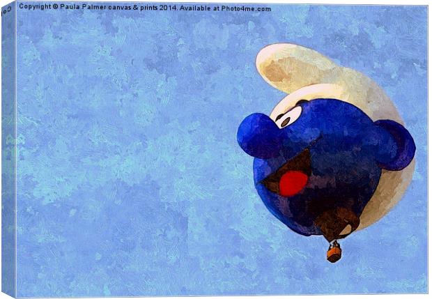  Smurf hot air balloon Canvas Print by Paula Palmer canvas