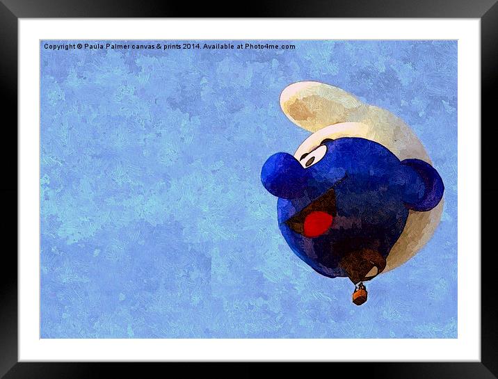  Smurf hot air balloon Framed Mounted Print by Paula Palmer canvas