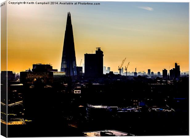  The Shard at Dawn Canvas Print by Keith Campbell