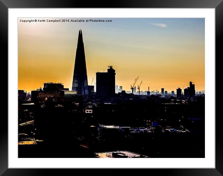  The Shard at Dawn Framed Mounted Print by Keith Campbell