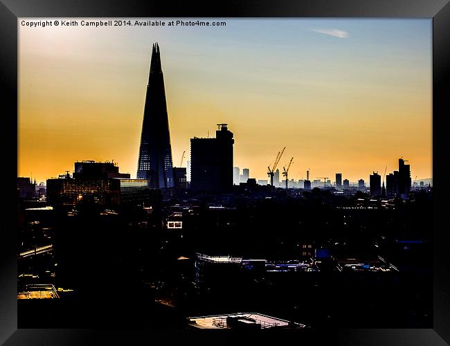  The Shard at Dawn Framed Print by Keith Campbell