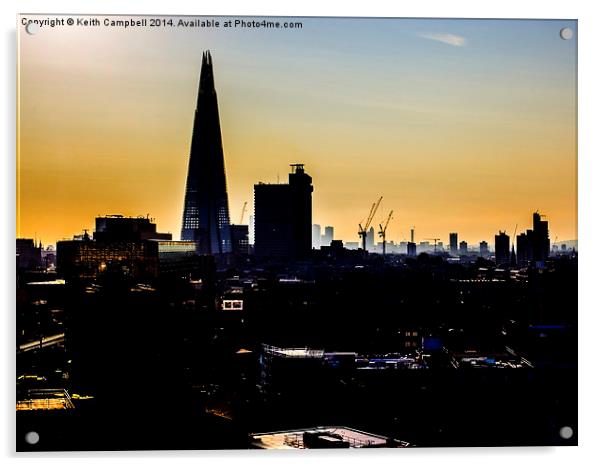  The Shard at Dawn Acrylic by Keith Campbell