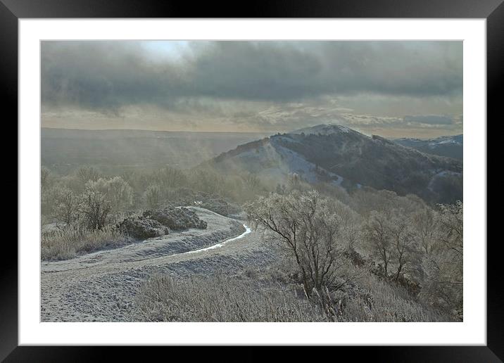  The Hills in Winter Framed Mounted Print by Sue Dudley