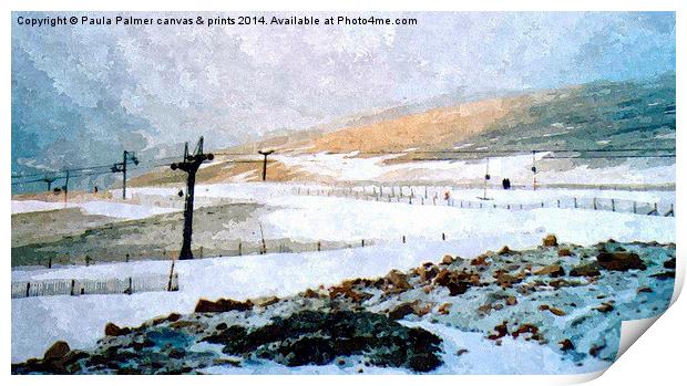  Nevis range ski slopes. Scotland Print by Paula Palmer canvas