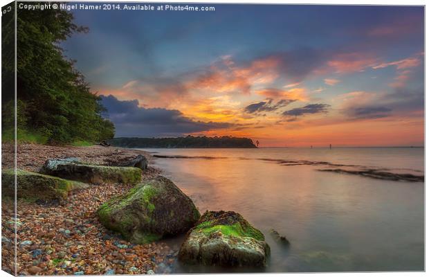 Fishbourne Beach Sunset Canvas Print by Wight Landscapes
