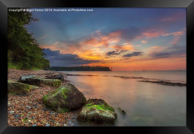 Fishbourne Beach Sunset Framed Print by Wight Landscapes