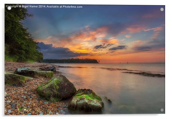 Fishbourne Beach Sunset Acrylic by Wight Landscapes