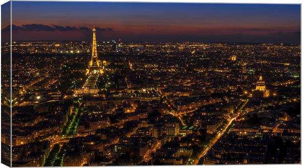 Paris by Night, France Canvas Print by Mark Llewellyn