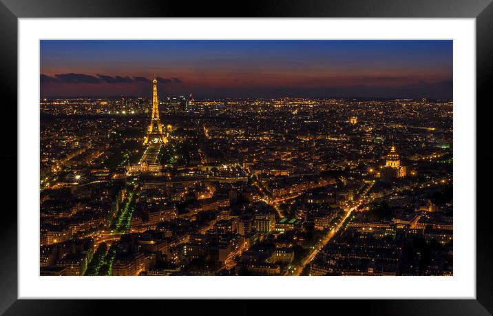 Paris by Night, France Framed Mounted Print by Mark Llewellyn