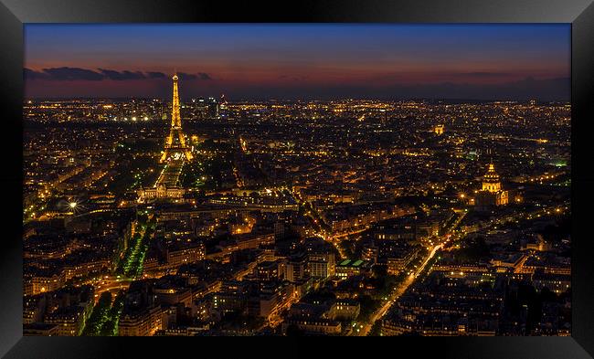 Paris by Night, France Framed Print by Mark Llewellyn