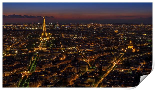 Paris by Night, France Print by Mark Llewellyn