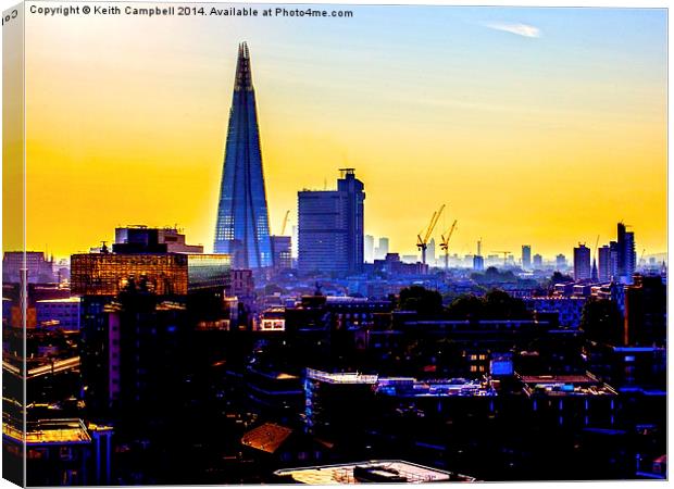  The Shard at Dawn - HDR. Canvas Print by Keith Campbell
