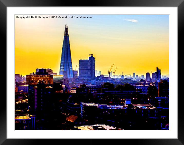  The Shard at Dawn - HDR. Framed Mounted Print by Keith Campbell