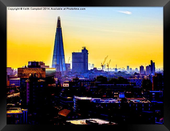  The Shard at Dawn - HDR. Framed Print by Keith Campbell