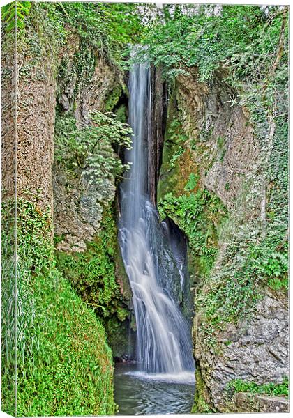 Waterfall at Dyserth Canvas Print by Roger Green