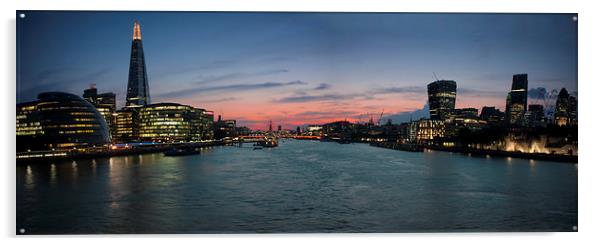  London Sunset Acrylic by Phil Clements