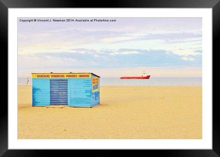 Great Yarmouth Beach, England Framed Mounted Print by Vincent J. Newman