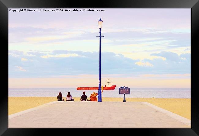  Watching The Sea Framed Print by Vincent J. Newman