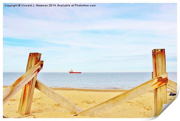 Great Yarmouth Beach, England Print by Vincent J. Newman