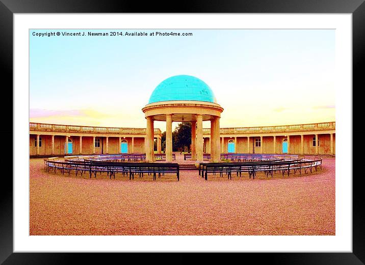  Sun Going Down Over Eaton Park Pavilion.  Framed Mounted Print by Vincent J. Newman
