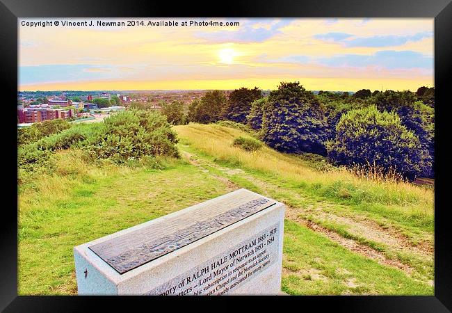 Mousehold Hill At Dusk, Norwich, England. Framed Print by Vincent J. Newman