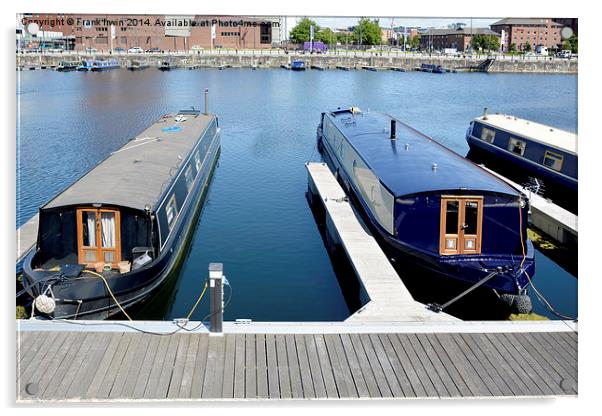  Narrow boats docked in Liverpool Acrylic by Frank Irwin