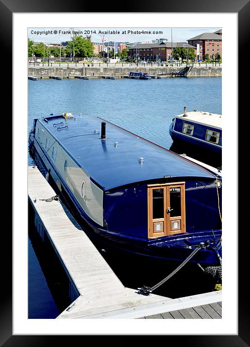  A Canal Narrowboat docked in Liverpool Framed Mounted Print by Frank Irwin