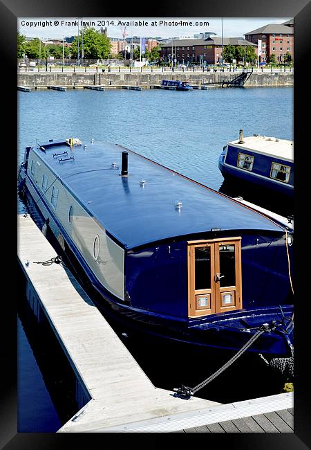  A Canal Narrowboat docked in Liverpool Framed Print by Frank Irwin