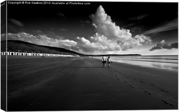  Footprints in the sand  Canvas Print by Rob Hawkins