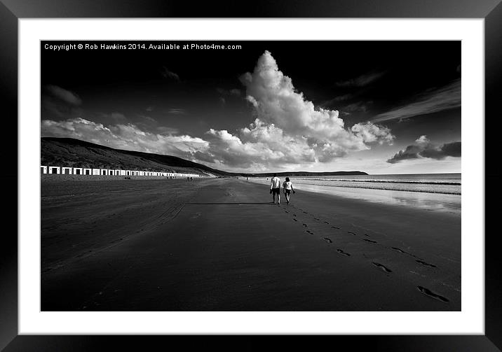  Footprints in the sand  Framed Mounted Print by Rob Hawkins