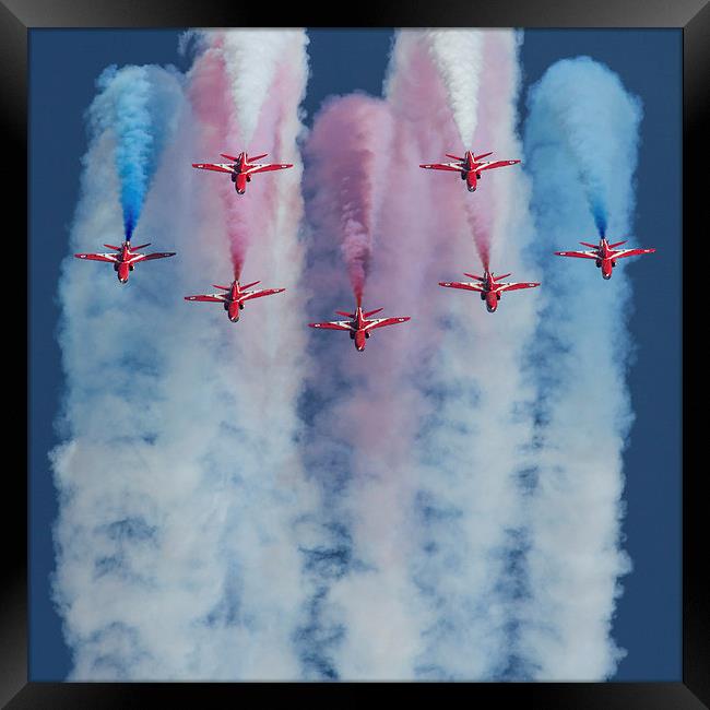 Red Arrows Duxford Framed Print by Oxon Images