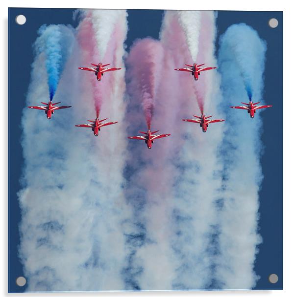 Red Arrows Duxford Acrylic by Oxon Images