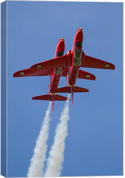  Red Arrows Synchro Pair Canvas Print by Oxon Images