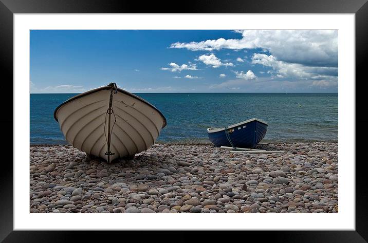  Two boats on a beach. Framed Mounted Print by Steven Plowman