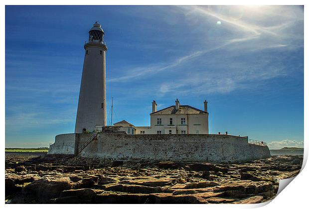  St Mary's Lighthouse Print by John Ellis